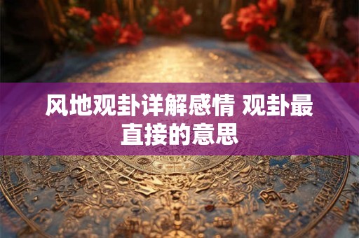 风地观卦详解感情 观卦最直接的意思