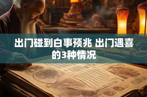 出门碰到白事预兆 出门遇喜的3种情况