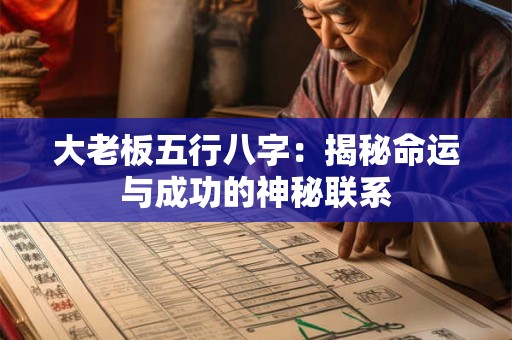 大老板五行八字：揭秘命运与成功的神秘联系