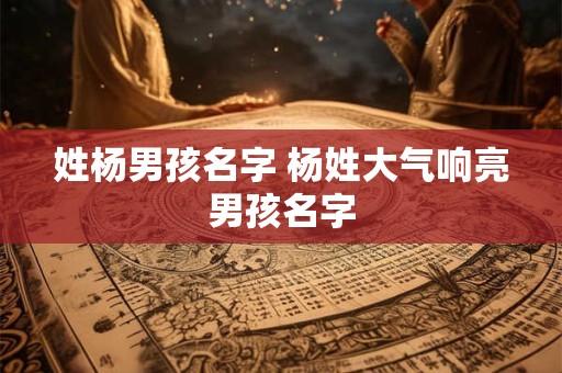 姓杨男孩名字 杨姓大气响亮男孩名字