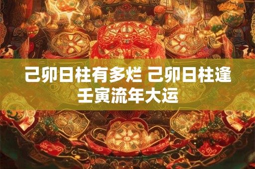 己卯日柱有多烂 己卯日柱逢壬寅流年大运