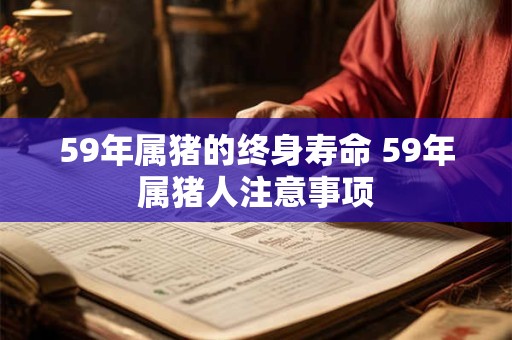 59年属猪的终身寿命 59年属猪人注意事项