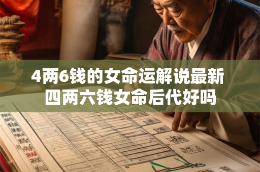 4两6钱的女命运解说最新 四两六钱女命后代好吗