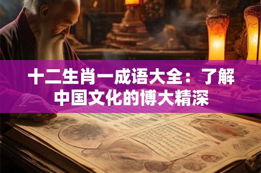 十二生肖一成语大全：了解中国文化的博大精深