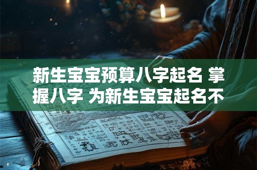 新生宝宝预算八字起名 掌握八字 为新生宝宝起名不再迷茫
