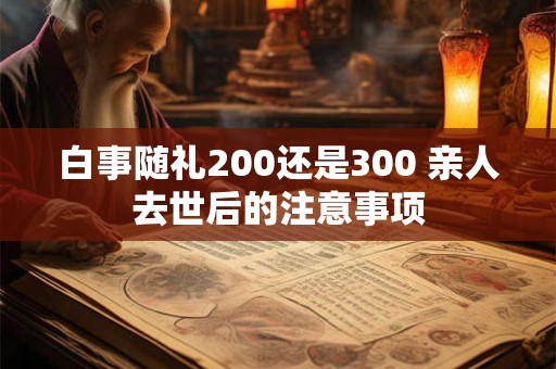 白事随礼200还是300 亲人去世后的注意事项