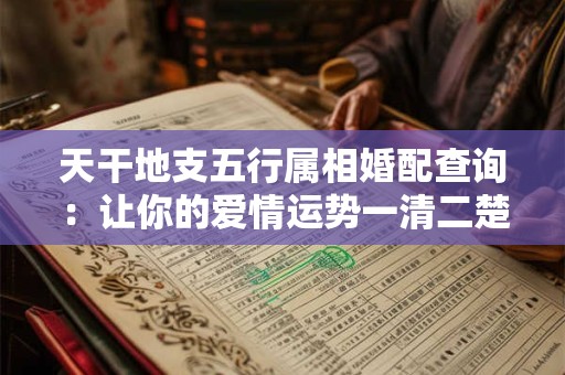 天干地支五行属相婚配查询：让你的爱情运势一清二楚！