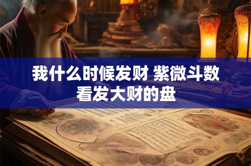 我什么时候发财 紫微斗数看发大财的盘