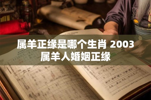 属羊正缘是哪个生肖 2003属羊人婚姻正缘