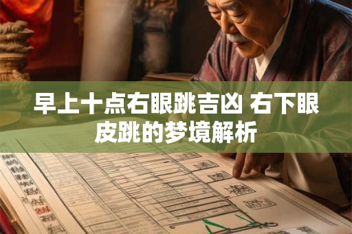 早上十点右眼跳吉凶 右下眼皮跳的梦境解析