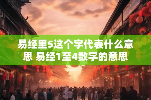 易经里5这个字代表什么意思 易经1至4数字的意思