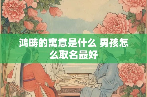 鸿畴的寓意是什么 男孩怎么取名最好