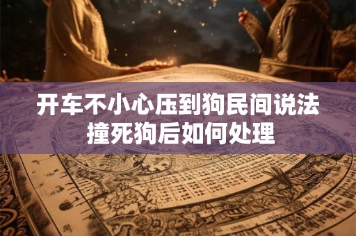 开车不小心压到狗民间说法 撞死狗后如何处理