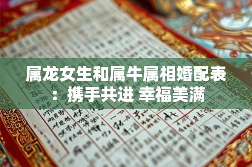 属龙女生和属牛属相婚配表：携手共进 幸福美满