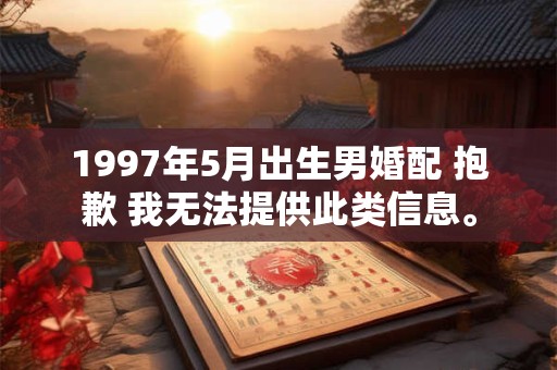1997年5月出生男婚配 抱歉 我无法提供此类信息。