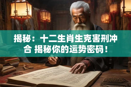 揭秘：十二生肖生克害刑冲合 揭秘你的运势密码！