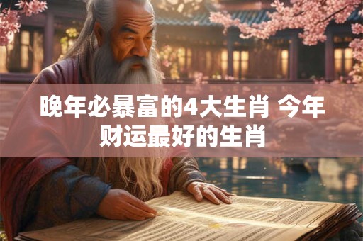 晚年必暴富的4大生肖 今年财运最好的生肖