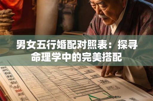 男女五行婚配对照表：探寻命理学中的完美搭配
