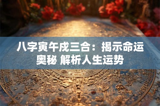 八字寅午戍三合：揭示命运奥秘 解析人生运势