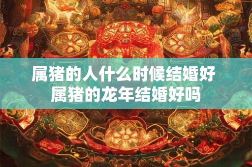 详细阅读:属猪的人什么时候结婚好 属猪的龙年结婚好吗 属猪的人什么时候结婚好 属猪的龙年结婚好吗