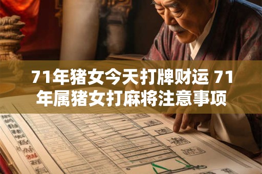 71年猪女今天打牌财运 71年属猪女打麻将注意事项