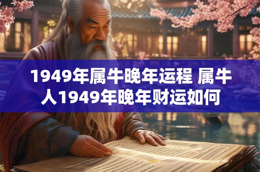 1949年属牛晚年运程 属牛人1949年晚年财运如何
