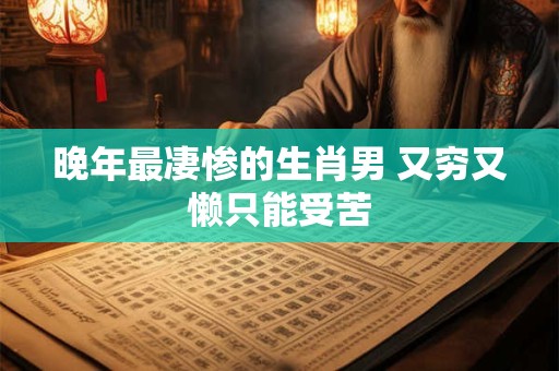 晚年最凄惨的生肖男 又穷又懒只能受苦