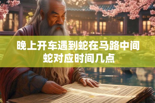 晚上开车遇到蛇在马路中间 蛇对应时间几点