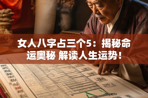 女人八字占三个5：揭秘命运奥秘 解读人生运势！