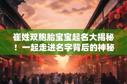崔姓双胞胎宝宝起名大揭秘！一起走进名字背后的神秘世界！