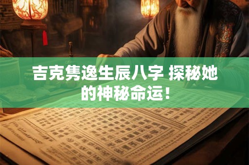 详细阅读:吉克隽逸生辰八字 探秘她的神秘命运! 吉克隽逸生辰八字 探秘她的神秘命运!