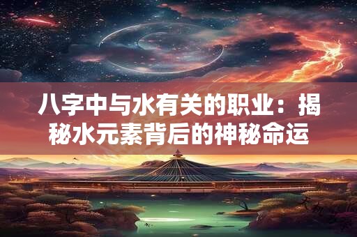 八字中与水有关的职业：揭秘水元素背后的神秘命运
