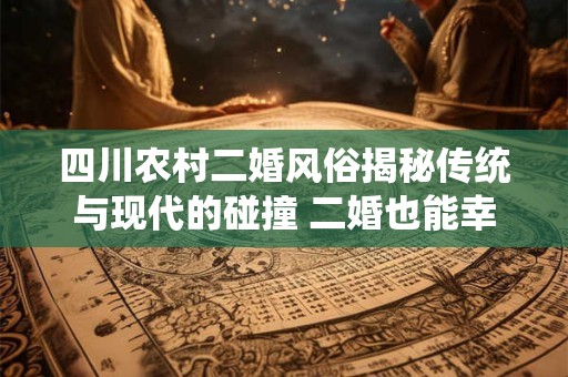 四川农村二婚风俗揭秘传统与现代的碰撞 二婚也能幸福美满！