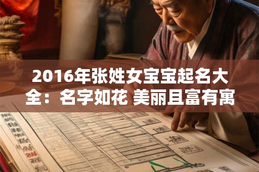 2016年张姓女宝宝起名大全：名字如花 美丽且富有寓意