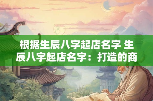 根据生辰八字起店名字 生辰八字起店名字：打造的商业传奇！