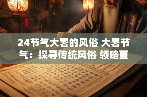 24节气大暑的风俗 大暑节气：探寻传统风俗 领略夏日风情