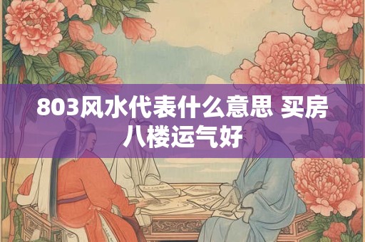 803风水代表什么意思 买房八楼运气好