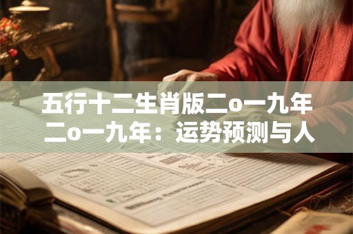 五行十二生肖版二o一九年 二o一九年：运势预测与人生启示