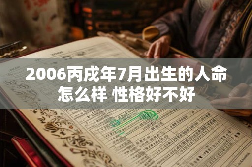 2006丙戌年7月出生的人命怎么样 性格好不好