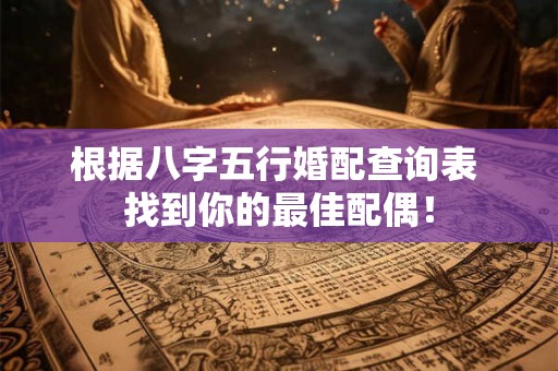 根据八字五行婚配查询表 找到你的最佳配偶！