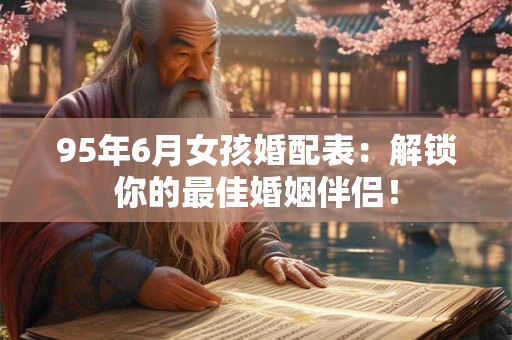 95年6月女孩婚配表：解锁你的最佳婚姻伴侣！