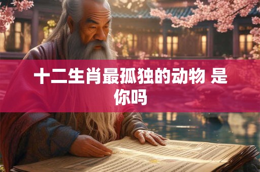 十二生肖最孤独的动物 是你吗