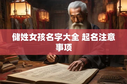 储姓女孩名字大全 起名注意事项
