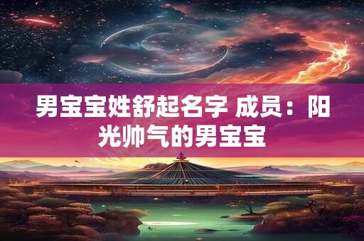 男宝宝姓舒起名字 成员：阳光帅气的男宝宝