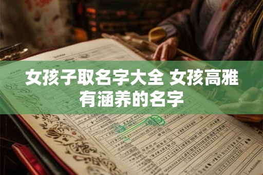 女孩子取名字大全 女孩高雅有涵养的名字