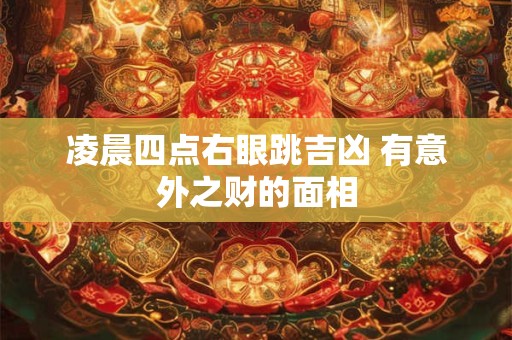 凌晨四点右眼跳吉凶 有意外之财的面相