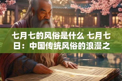 七月七的风俗是什么 七月七日：中国传统风俗的浪漫之源