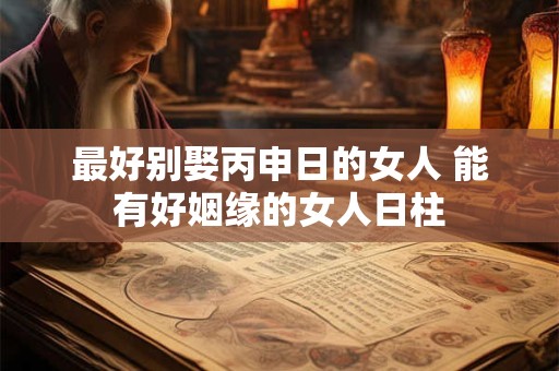 最好别娶丙申日的女人 能有好姻缘的女人日柱