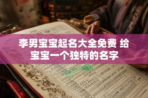 李男宝宝起名大全免费 给宝宝一个独特的名字