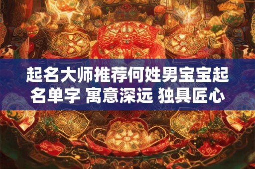 起名大师推荐何姓男宝宝起名单字 寓意深远 独具匠心！